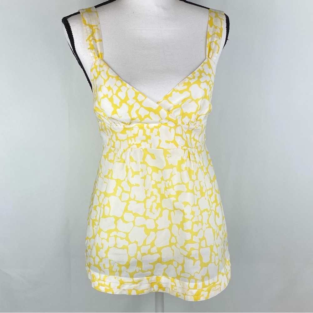J. Crew Yellow And White Halter Top With Bow Tie Back Size: XS